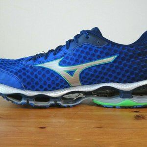 Mizuno Wave Prophecy 4 Blue/Silver/Green Mens Size 12 Running Shoes
